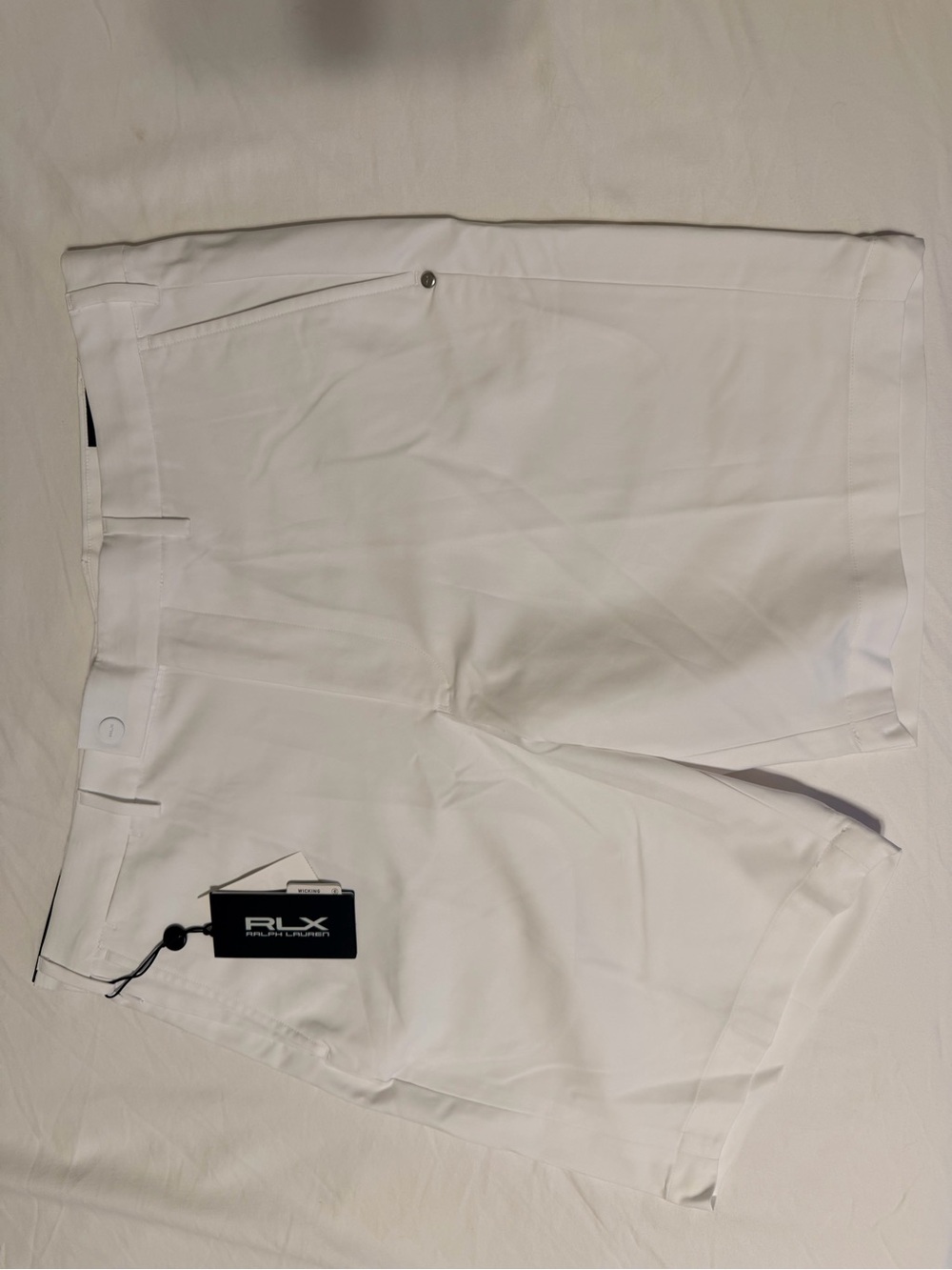 RLX Ralph Lauren White Men's Performance Flat-Front Shorts